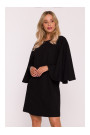 S426 Mini dress with batwing sleeves - black