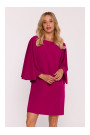 S426 Mini dress with batwing sleeves - plum