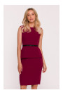S427 Peplum dress - maroon