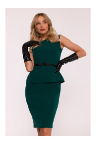 S427 Peplum dress - green