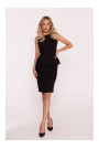 S427 Peplum dress - black