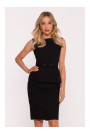 S427 Peplum dress - black