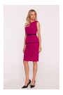 S427 Peplum dress - plum