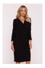 S428 Cowl neckline dress - black