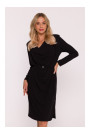 S428 Cowl neckline dress - black
