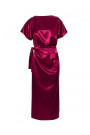 M887 Wrap style satin dress - maroon