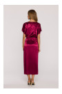 M887 Wrap style satin dress - maroon