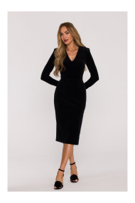 M889 Velvet bodycon dress - black