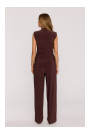 M890 Co-ord set with ruched top and wide leg trousers - brown