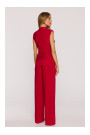 M890 Co-ord set with ruched top and wide leg trousers - red