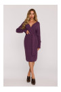 M810 Sweater dress with V-neck - heather