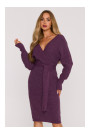 M810 Sweater dress with V-neck - heather