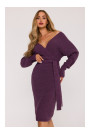 M810 Sweater dress with V-neck - heather