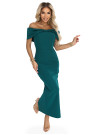  644-1 Jutekliska midi kleita ar loku dekoltē - pudeles zaļa krāsā 