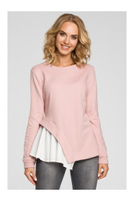 M333 Asymmetric layered blouse - powder