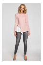 M333 Asymmetric layered blouse - powder