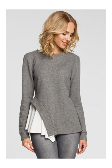 M333 Asymmetric layered blouse - grey