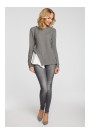 M333 Asymmetric layered blouse - grey