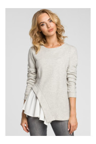M333 Asymmetric layered blouse - light grey
