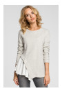 M333 Asymmetric layered blouse - light grey