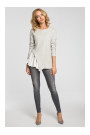 M333 Asymmetric layered blouse - light grey
