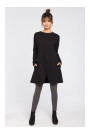 B042 Tunic with a front split - black