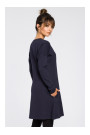 B042 Tunic with a front split - navy blue