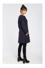 B042 Tunic with a front split - navy blue
