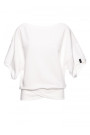 B048 Oversized blouse with a wrap detail - ecru