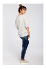 B048 Oversized blouse with a wrap detail - light grey