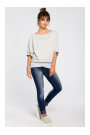 B048 Oversized blouse with a wrap detail - light grey