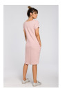 B050 Midi dress with in-seam pockets - powder