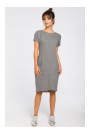 B050 Midi dress with in-seam pockets - grey