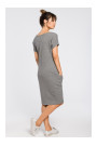 B050 Midi dress with in-seam pockets - grey
