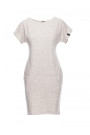 B050 Midi dress with in-seam pockets - light grey