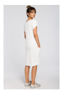 B050 Midi dress with in-seam pockets - ecru