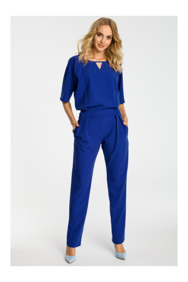 M334 Jumpsuit with kimono sleeve - royal blue