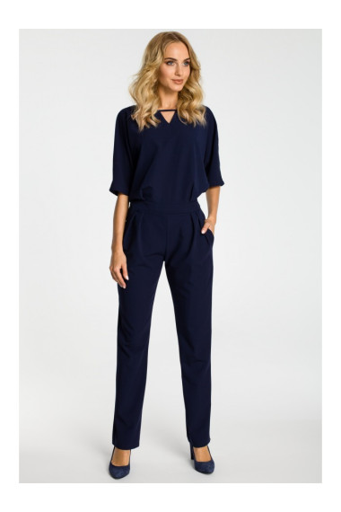 M334 Jumpsuit with kimono sleeve - navy blue