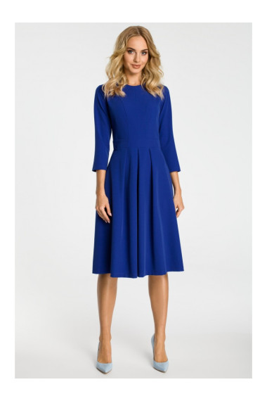 M335 Dress with box pleat in front - royal blue
