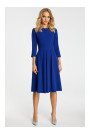 M335 Dress with box pleat in front - royal blue