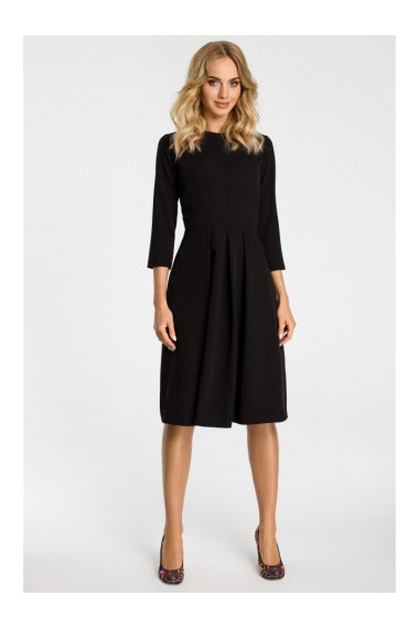 M335 Dress with box pleat in front - black