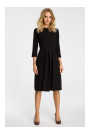M335 Dress with box pleat in front - black