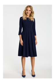 M335 Dress with box pleat in front - navy blue
