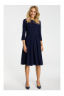 M335 Dress with box pleat in front - navy blue