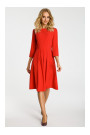 M335 Dress with box pleat in front - red