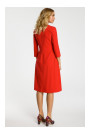 M335 Dress with box pleat in front - red