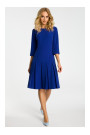 M336 Drop waist dress with pleats - royal blue