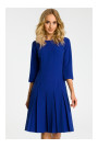 M336 Drop waist dress with pleats - royal blue