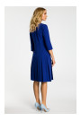 M336 Drop waist dress with pleats - royal blue