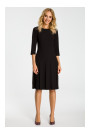 M336 Drop waist dress with pleats - black
